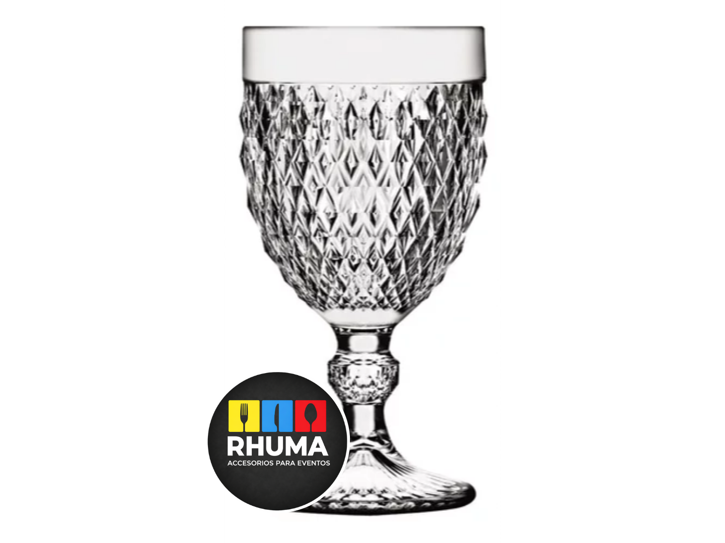COPA LABRADA (VINO/AGUA/DECORACION) AZUL