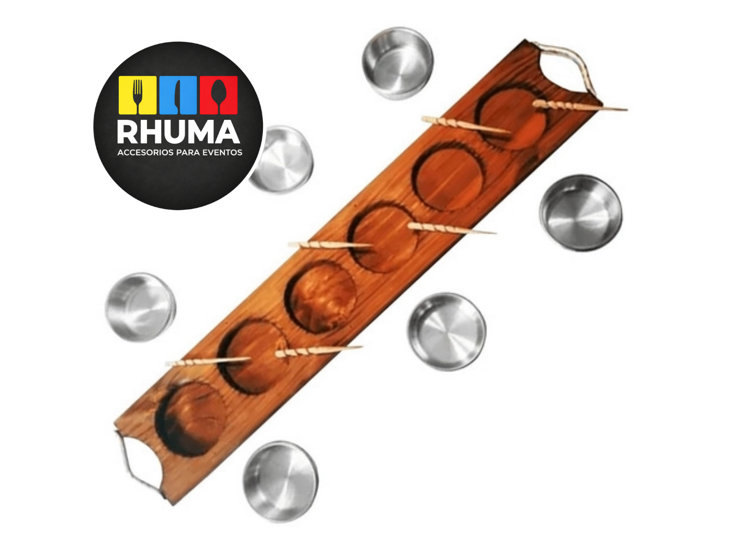 TABLA DE PICADA MADERA COPETINERA DIPS CAZUELAS SALSAS