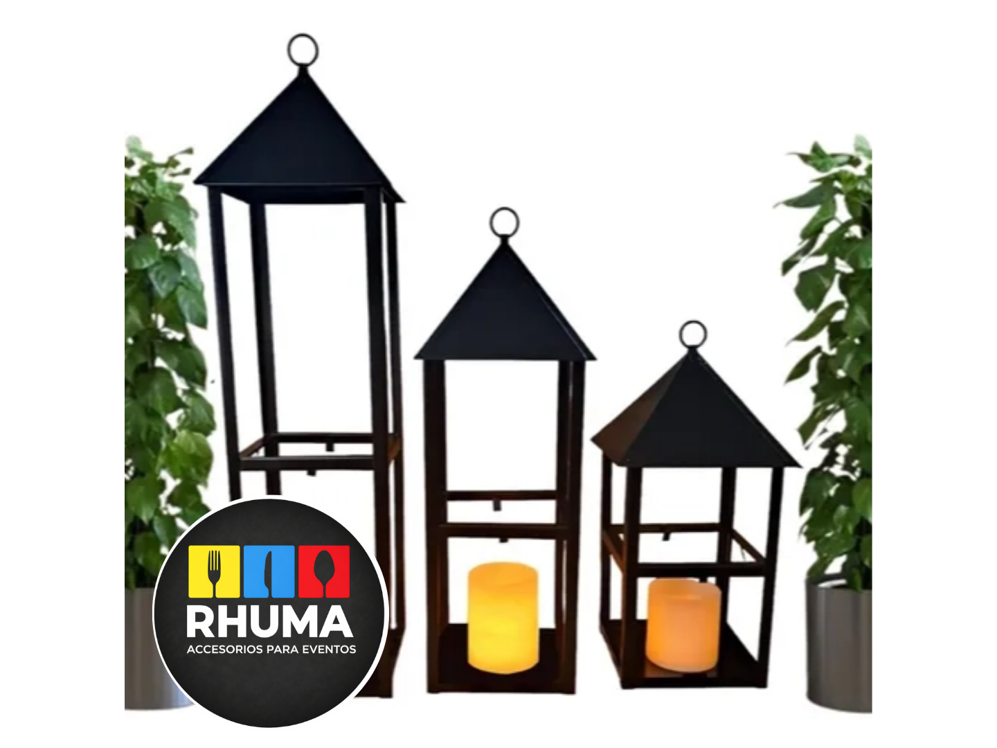 FAROL FANAL NEGRO JUEGO X3 + VELÓN + PILAS