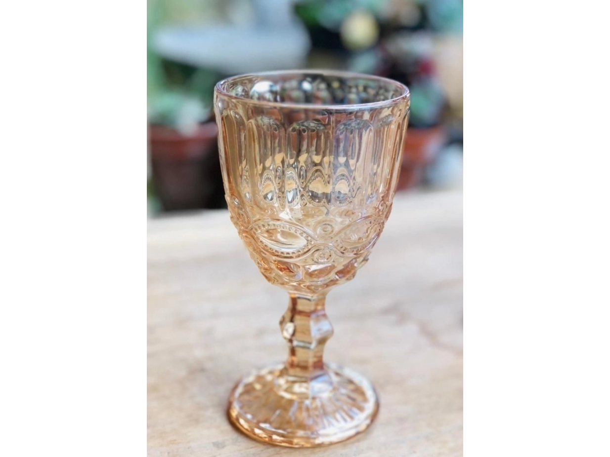 COPA LABRADA (VINO/AGUA/DECORACION) COLOR CHAMPAGNE