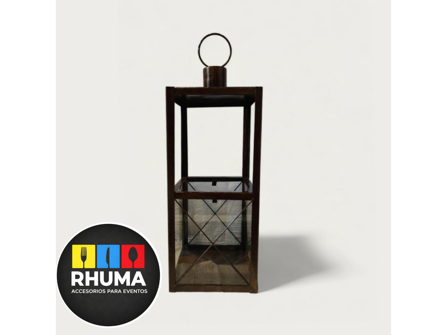 FAROL FANAL OXIDO 50CM ALTO + 3 PILAS + VELON
