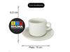 TAZA DE TE CON PLATO BLANCO