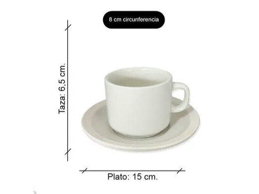 TAZA DE TE CON PLATO BLANCO
