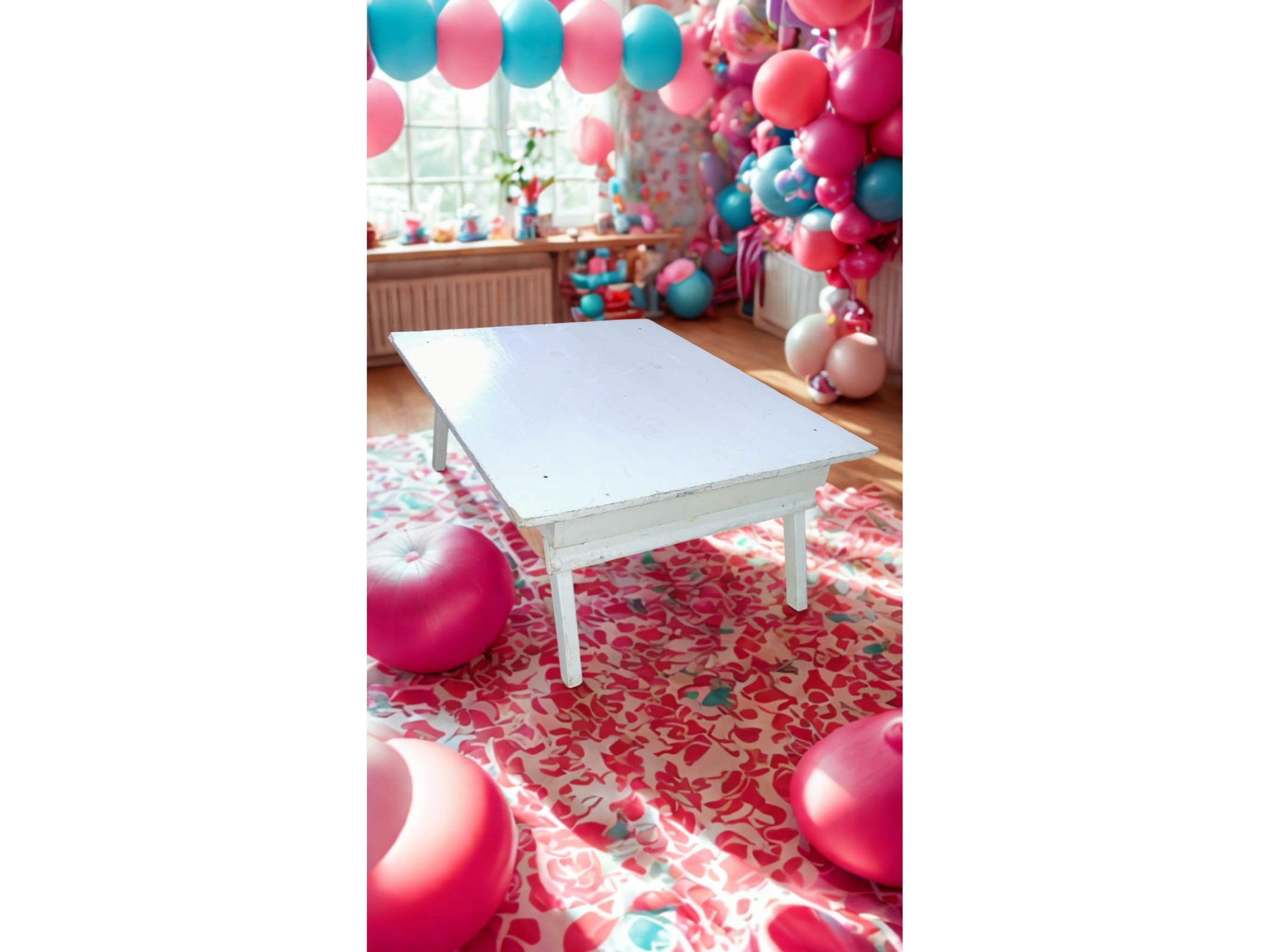 Mesa ratona de madera 1m x 0,80x040 (con camino de mesa)