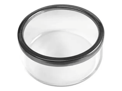 ENSALADERA DE VIDRIO BORDE DE ACERO (21cm diam Alto 9CM)