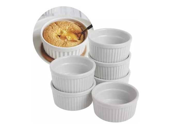 CAZUELA BLANCA DE 7CM acanalada o facetada