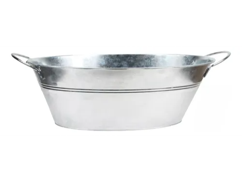 FRAPERA ZINC OVALADA (LARGO 40CM, ANCHO 34CM, ALTO 22CM)
