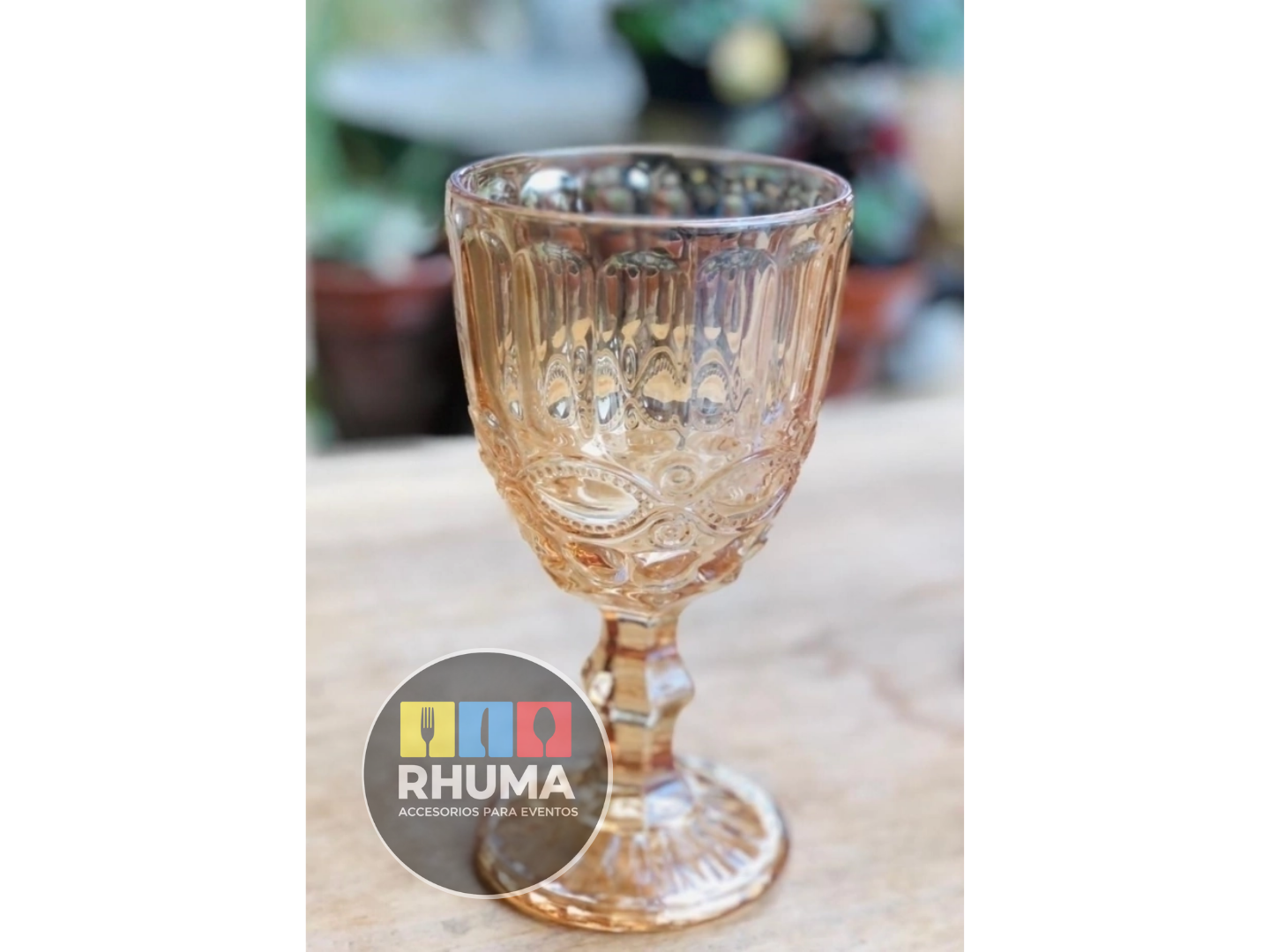 COPA LABRADA (VINO/AGUA/DECORACION) COLOR CHAMPAGNE