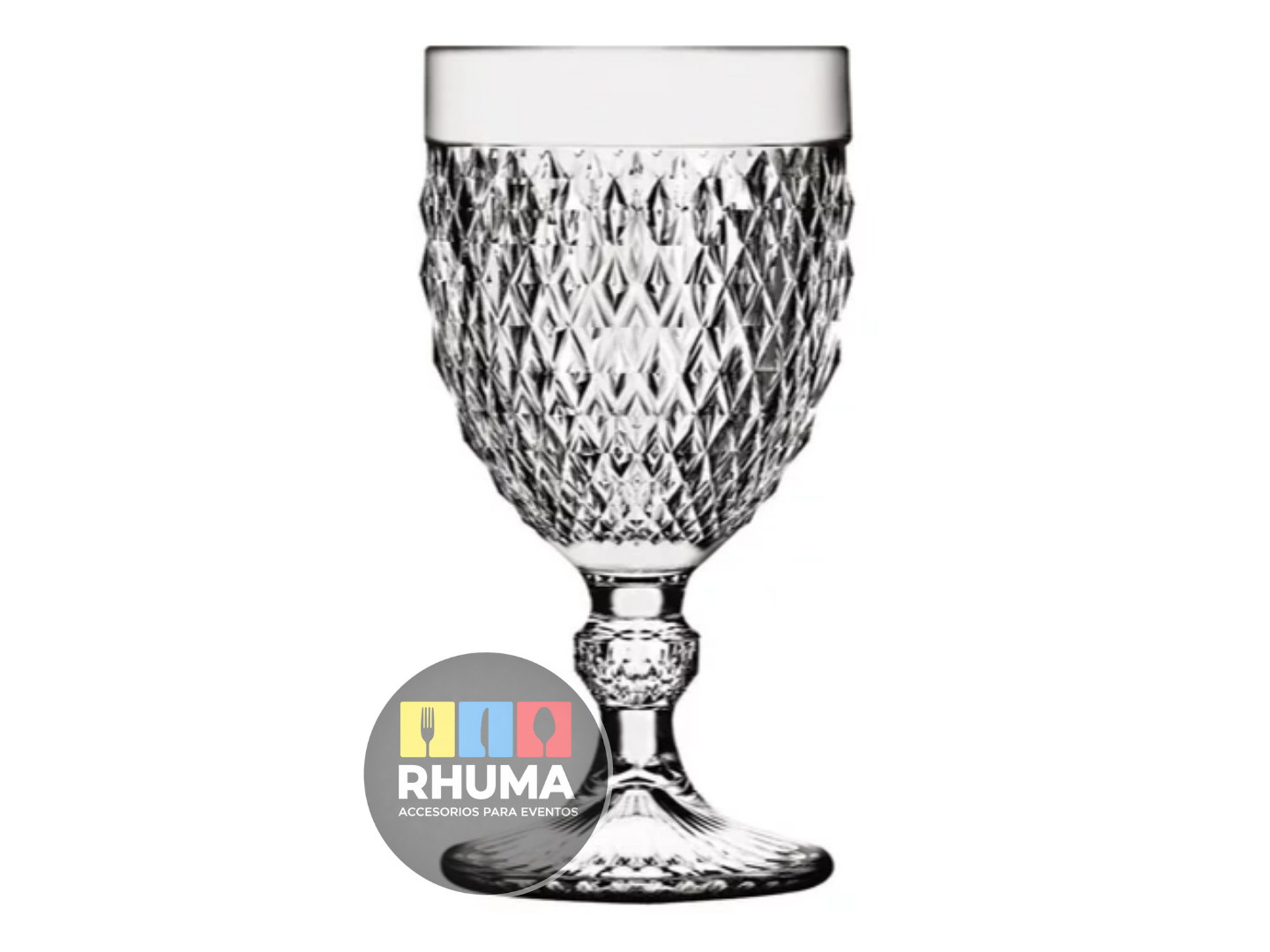COPA LABRADA (VINO/AGUA/DECORACION) AZUL