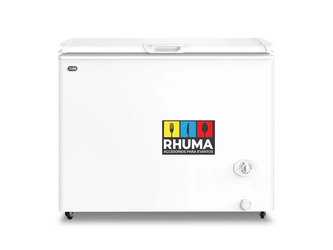 Freezer Gafa 280l Blanco   Alto 89,8Cm ancho 109,9cm profundidad 66,4cm (peso 41Kg) 4 temperaturas: freezer, turbo, conservador, y enfriador.