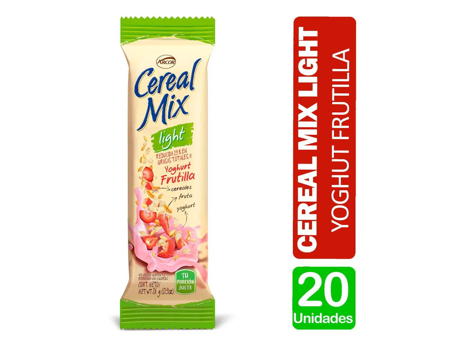 Barra light frutilla CEREAL MIX 26g