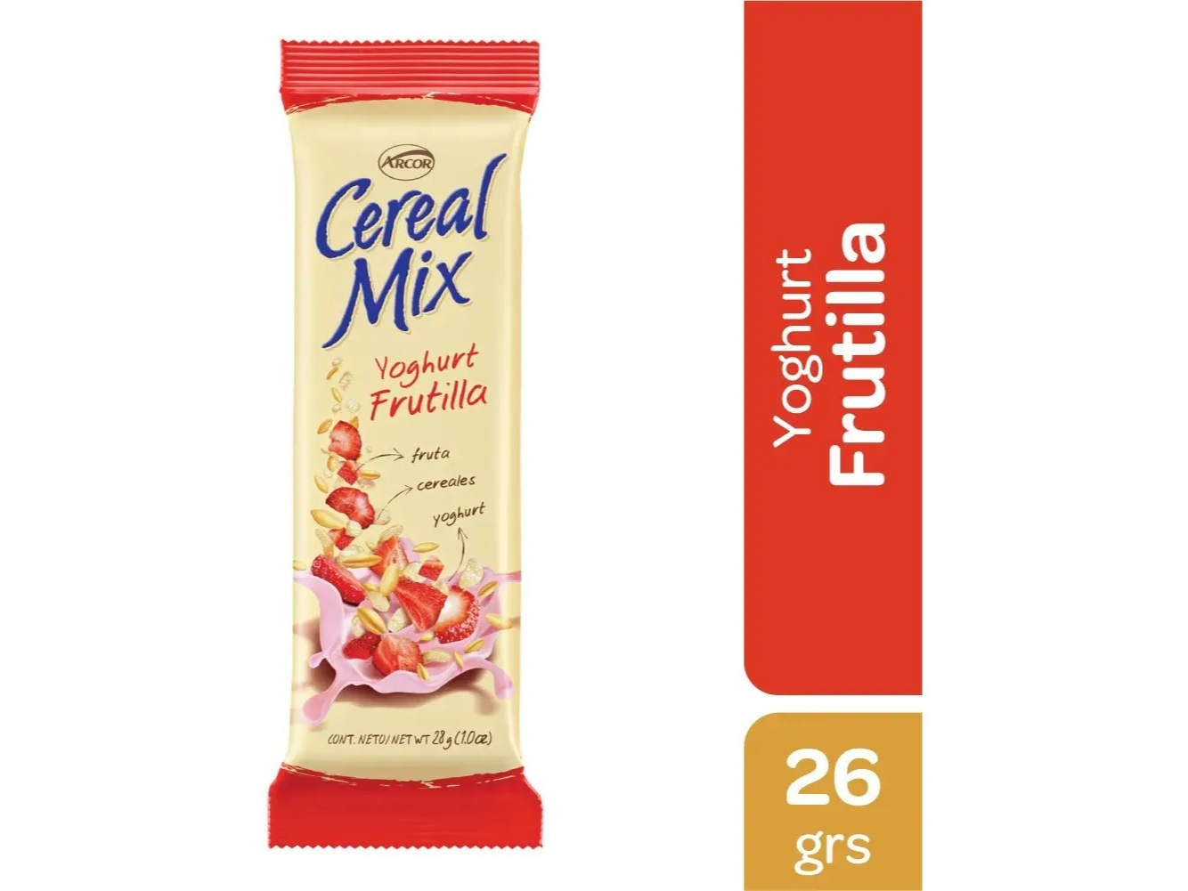 Barra frutilla CEREAL MIX 26g