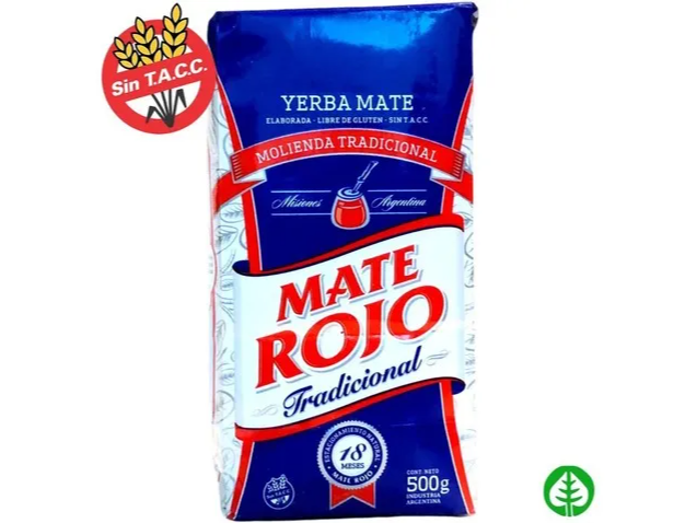 Yerba tradicional MATE ROJO 500g