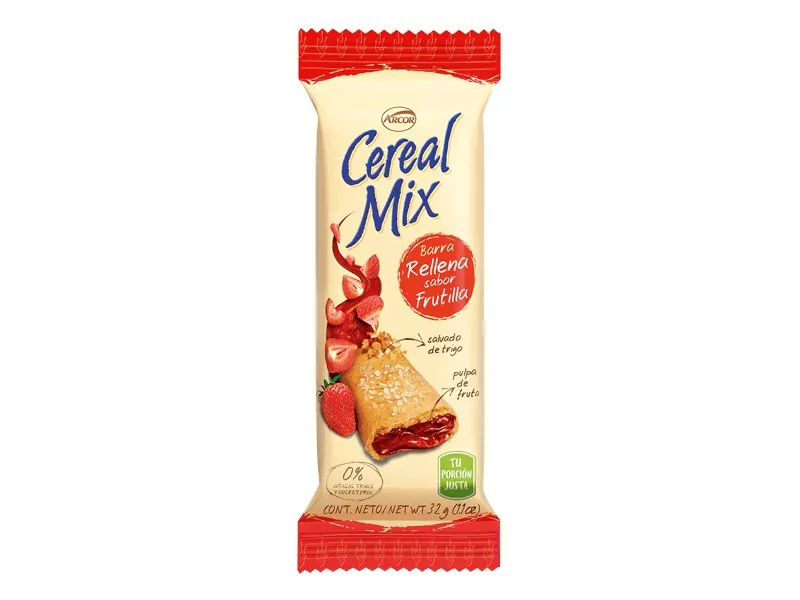 Barra rellena frutilla CEREAL MIX 32g