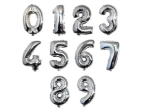 GLOBO NUMERO PLATEADO