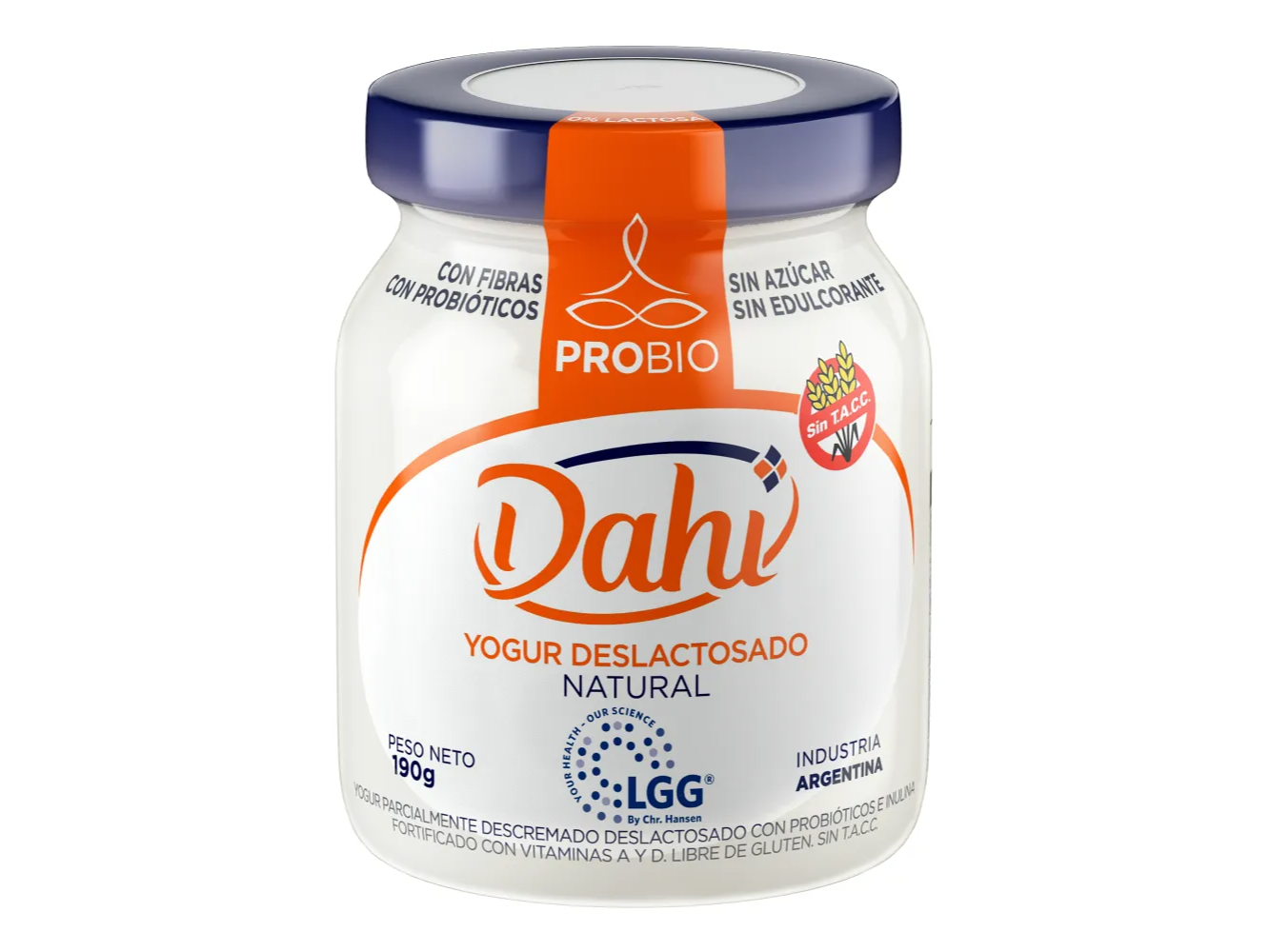 Yogurt Deslactosado Natural SIN GLUTEN190g DAHI