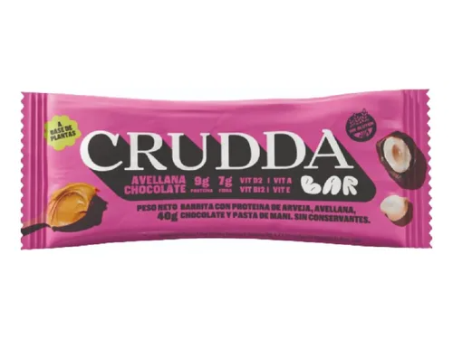 Barra Proteica sabor Avellana y Chocolate 40g CRUDDA