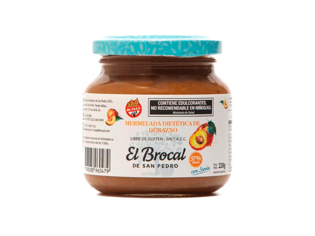 Mermelada Dietética Durazno SIN GLUTEN 220g EL BROCAL