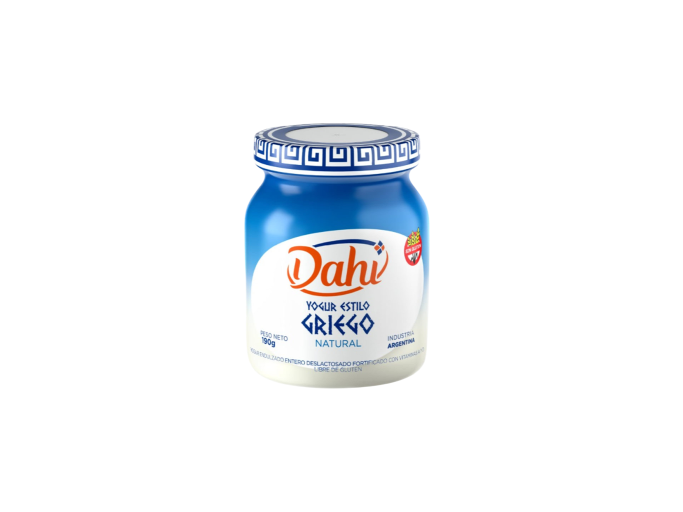 Yogurt estilo Griego Natural Entero Deslactosado190g DAHI