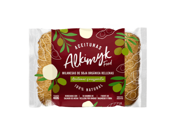 Milanesas de Soja Orgánica rellenas de Aceitunas y Mozzarella 460g ALKIMYK