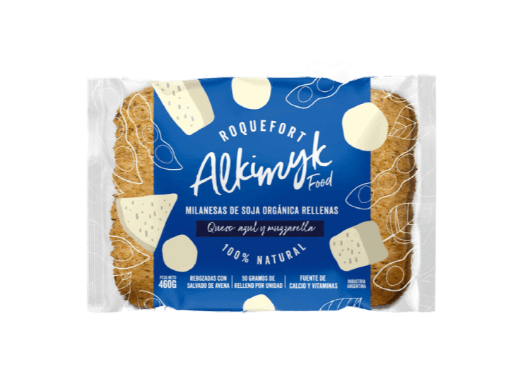 Milanesas de Soja Orgánica rellenas de Queso Azul y Mozzarella 460g ALKIMYK