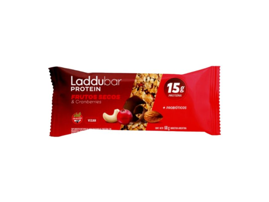 Barra Proteica sabor Frutos secos y Cranberries sin gluten LADDUBAR