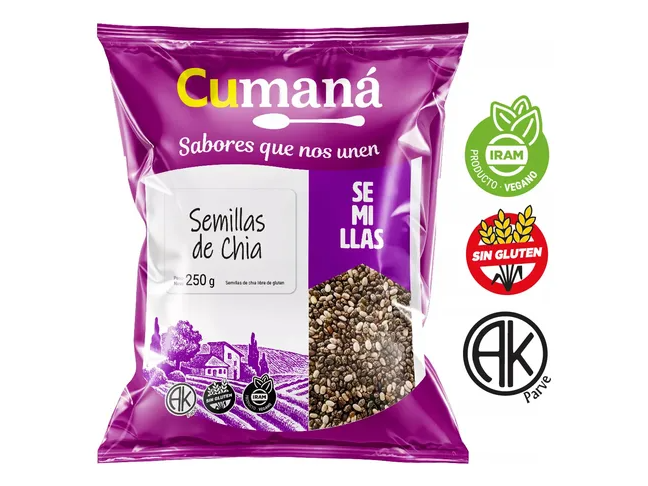 Semillas de Chía SIN GLUTEN 250g CUMANÁ