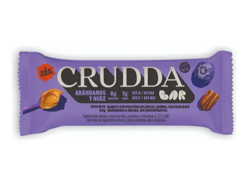 Barra Proteica sabor Arándanos y Nuez 40g CRUDDA