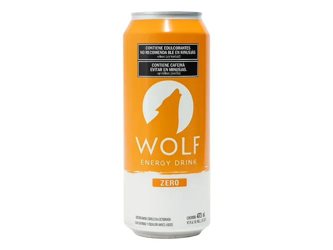 Energy Drink sabor Mango y Durazno Zero 473ml WOLF