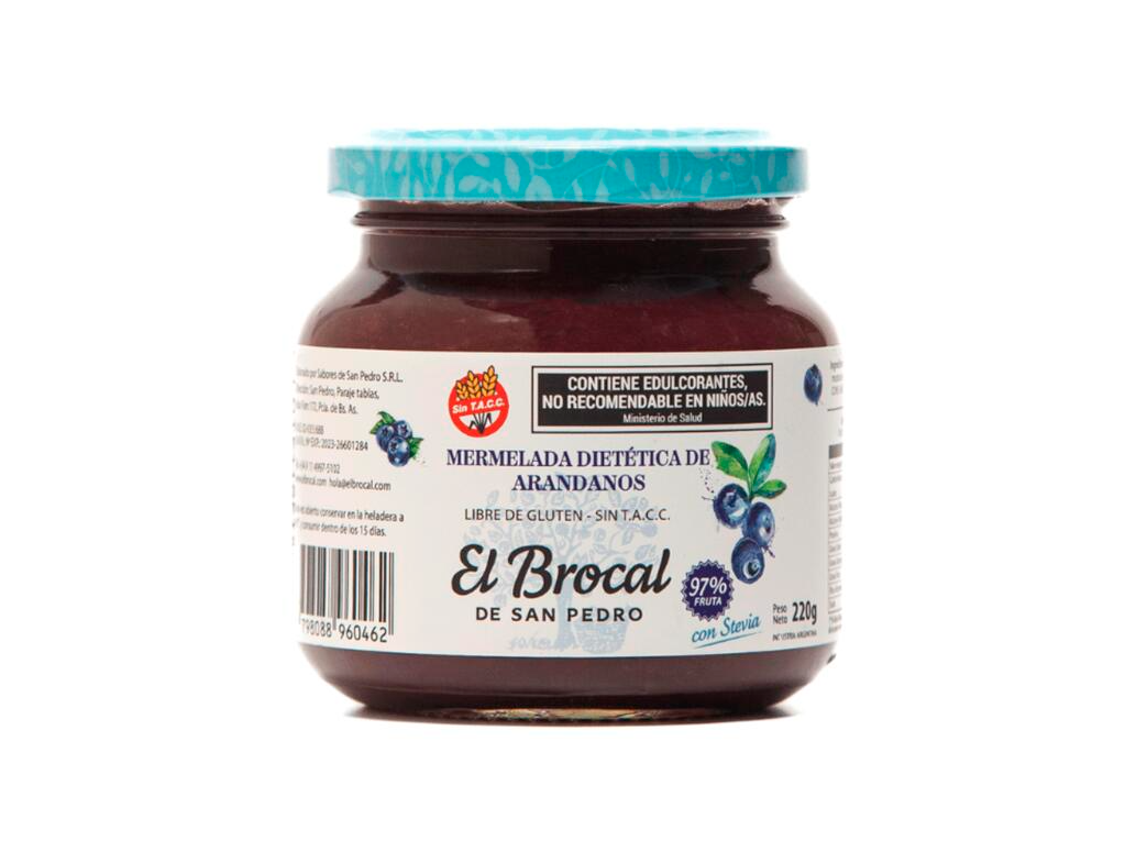 Mermelada Dietética Arándanos SIN GLUTEN 220g EL BROCAL