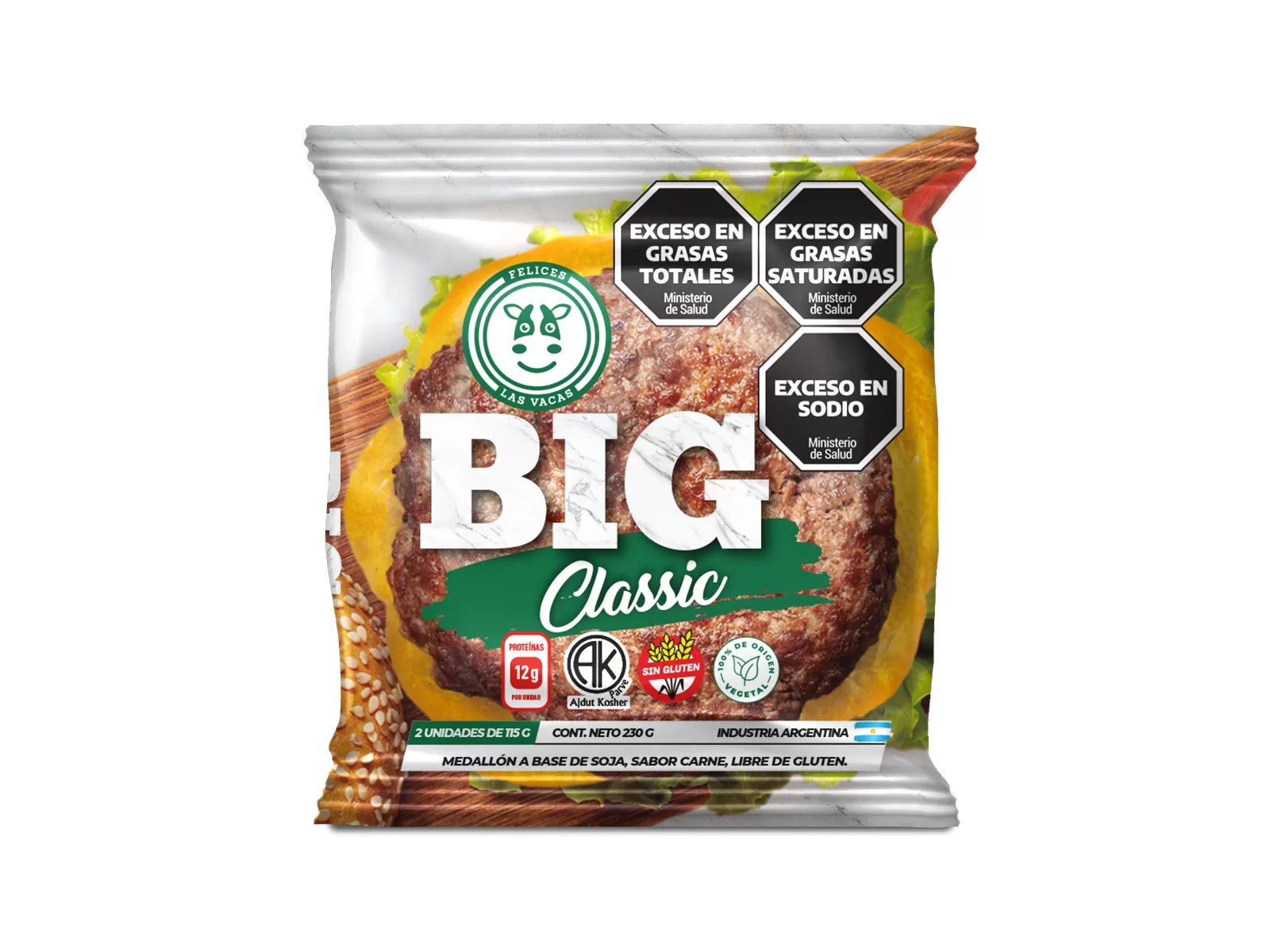 BIG Classic Medallon de Soja sabor Carne FELICES LAS VACAS