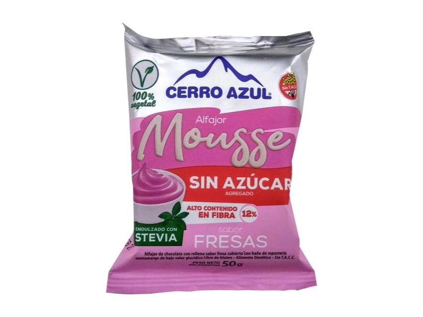 Alfajor Mousse sabor Fresa SIN GLUTEN CERRO AZUL