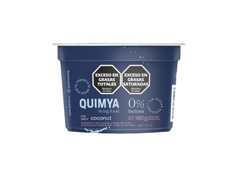 Yogurt a base de Coco sabor Coconut SIN AZUCAR, SIN GLUTEN 160g QUIMYA
