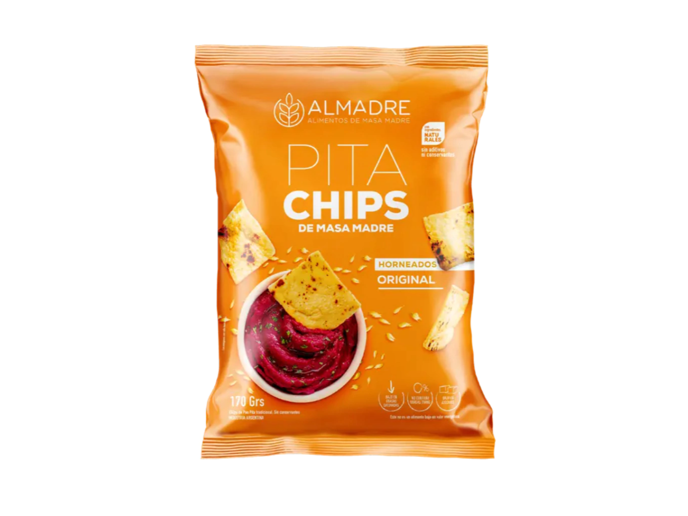 Pita Chips de Masa Madre Horneados sabor Original 115g ALMADRE