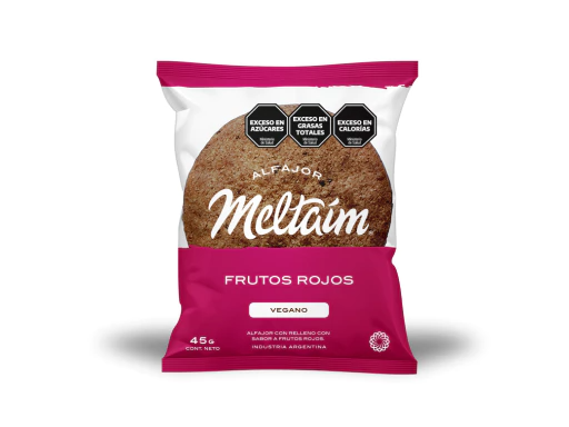 Alfajor relleno de Crema de Frutos Rojos MELTAIM