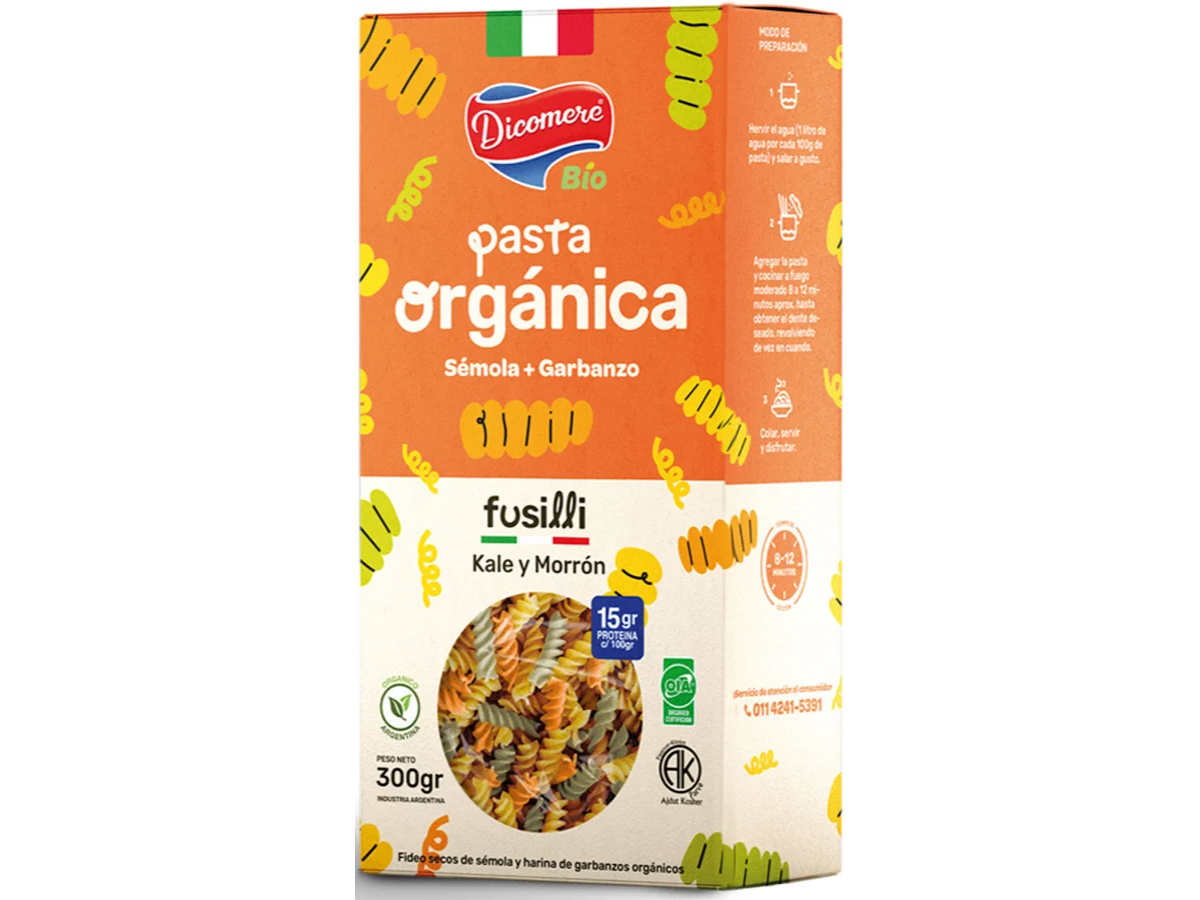 Pasta Orgánica Kale y Morrón 500g DICOMERE