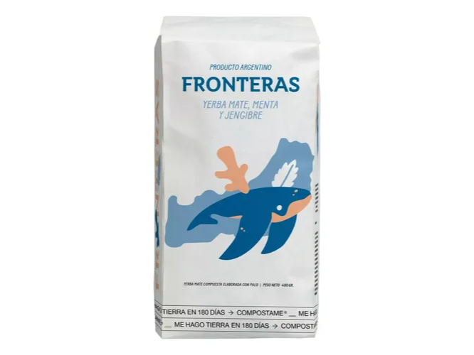 Yerba Mate Menta y Jengibre 500g FRONTERAS