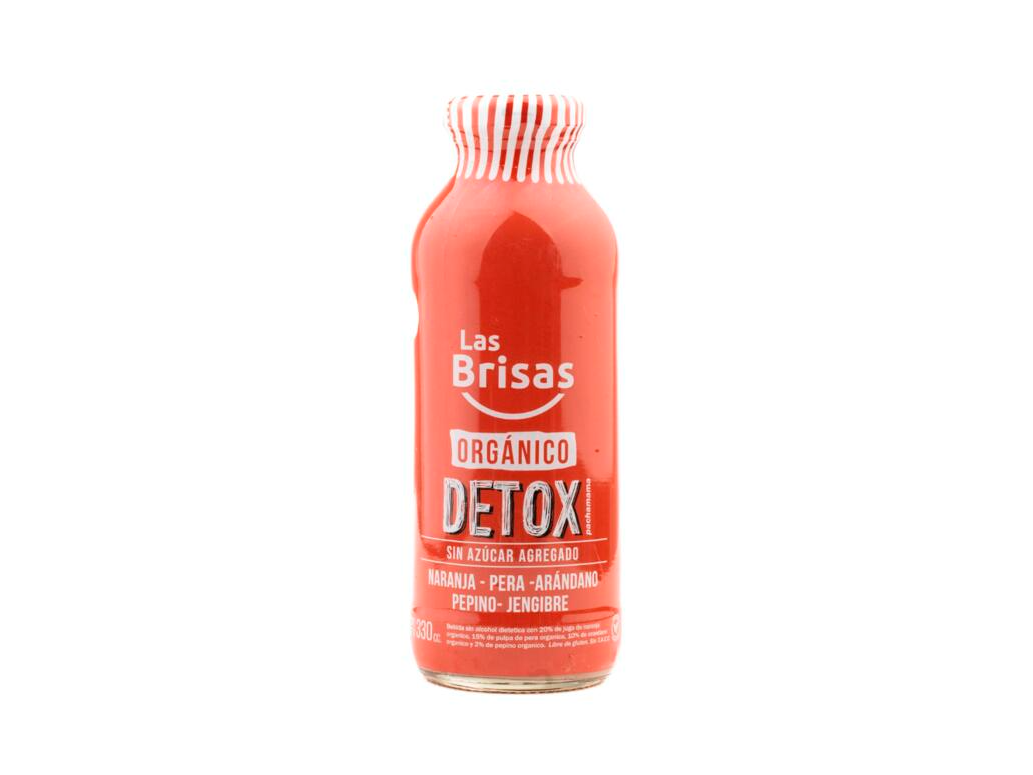 Jugo Orgánico Detox sabor Naranja, Pera, Arándano, Pepino y Jengibre 330ml LAS BRISAS