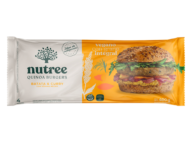 Hamburguesas Vegetales x 4u de Quinoa, Batata y Curry SIN GLUTEN NUTREE