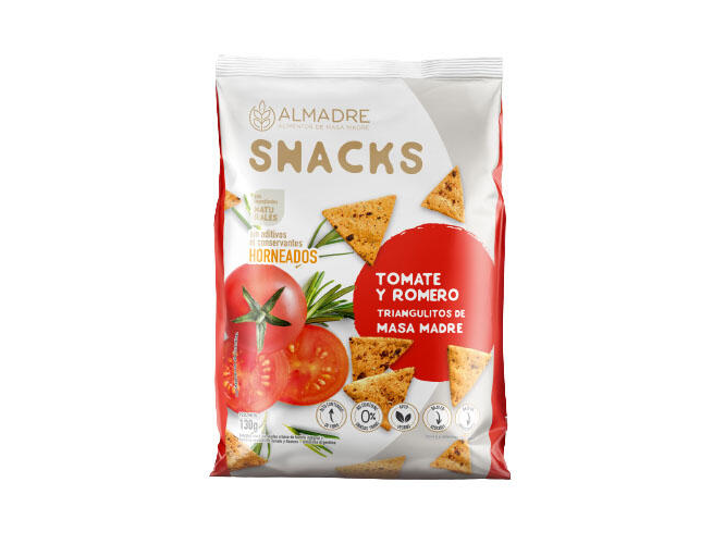 Triangulitos de Masa Madre sabor Tomate y Romero 130g ALMADRE