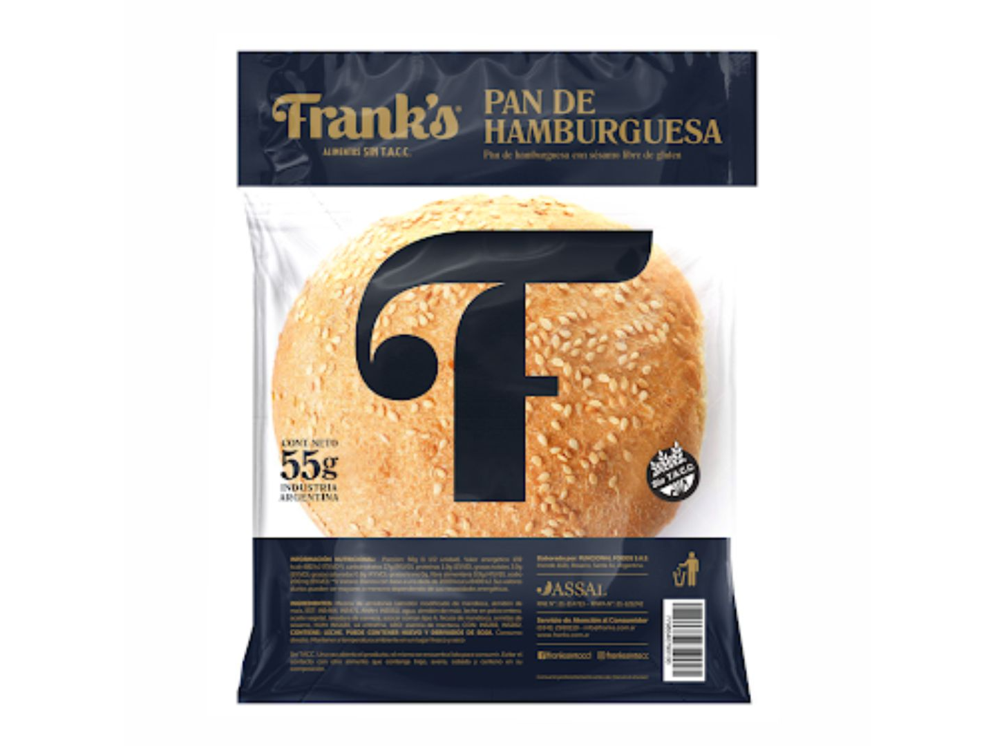 Pan para Hamburguesa con Sésamo 55g FRANK'S