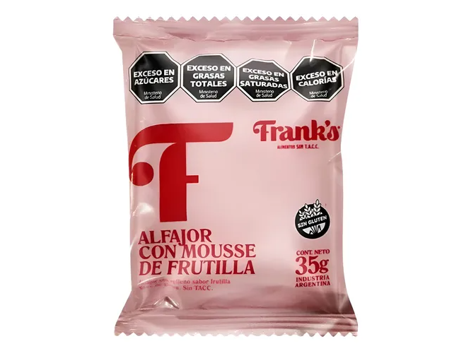 Alfajor con Mousse de Frutilla sin gluten FRANK'S