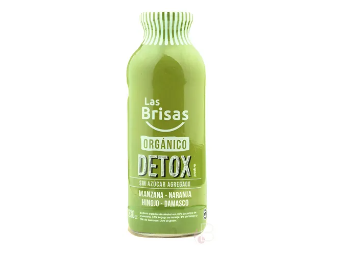 Jugo Orgánico Detox sabor  Manzana,  Naranja, Hinojo y Damasco 330ml LAS BRISAS