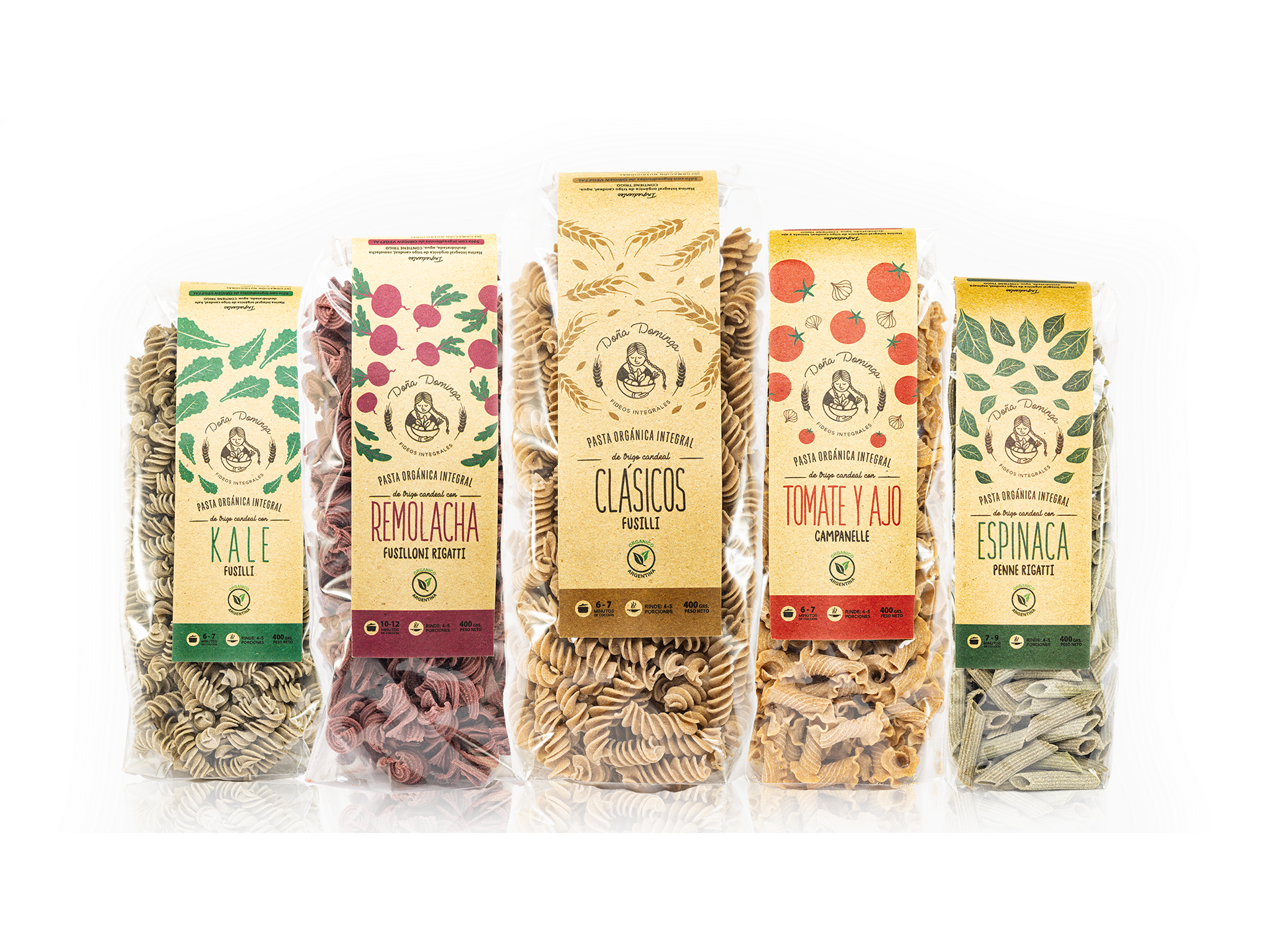 Pasta Orgánica Integral Varios Sabores DOÑA DOMINGA