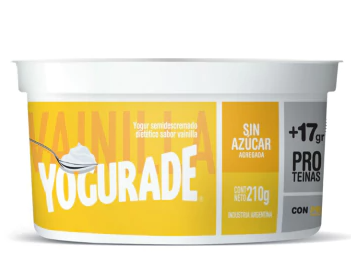 Yogur Descremado con Proteinas sabor VAINILLA 210g YOGURADE