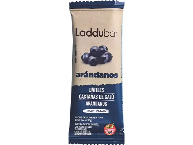 Barras de Arándano , Cajú y Arándanos x 30g  sin Gluten VEGANO LADDUBAR