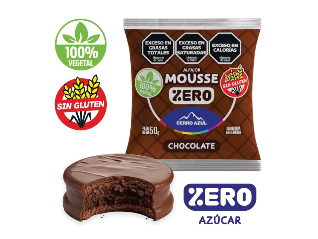 Alfajor Mousse de Chocolate SIN GLUTEN CERRO AZUL