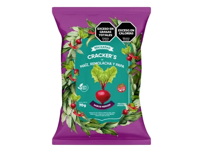 Crackers de Maiz Remolacha y Papa sabor Merken x 70g MAIXANAS
