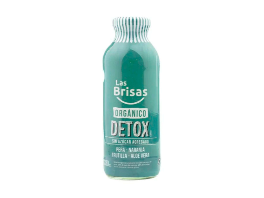 Jugo Orgánico Detox sabor  Pera,  Naranja, Frutilla y Aloe Vera 330ml LAS BRISAS
