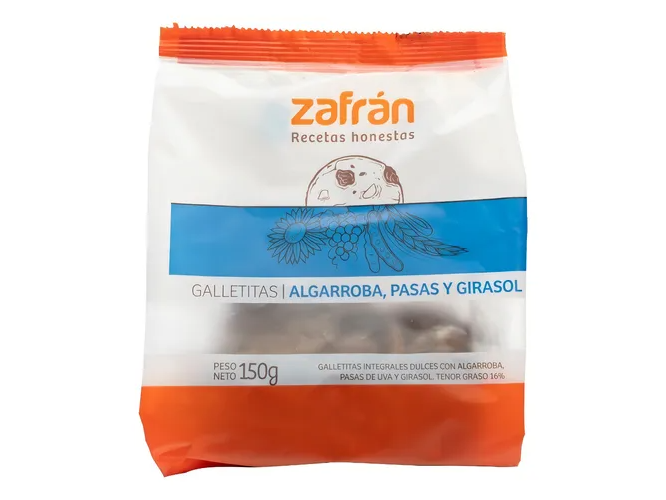 Galletitas de Algarroba, Pasas y Girasol 150g ZAFRAN